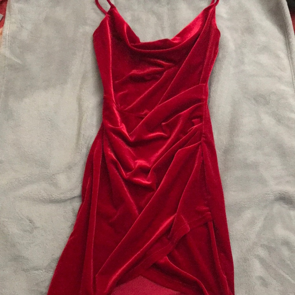 windsor red velvet dress